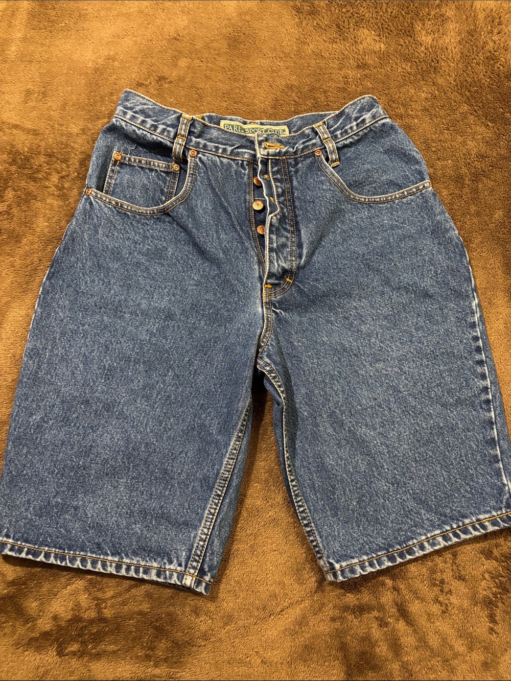 Paris Sport Club Button-Fly Jean Shorts